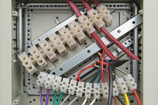 Mejora del cableado del circuito de iluminación del hogar con bloques de terminales